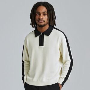 Long sleeve Lapel T-shirt stripe