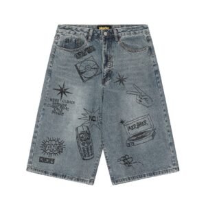 Graffiti Denim Shorts