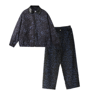 Blue Animal Print Denim Two-Piece